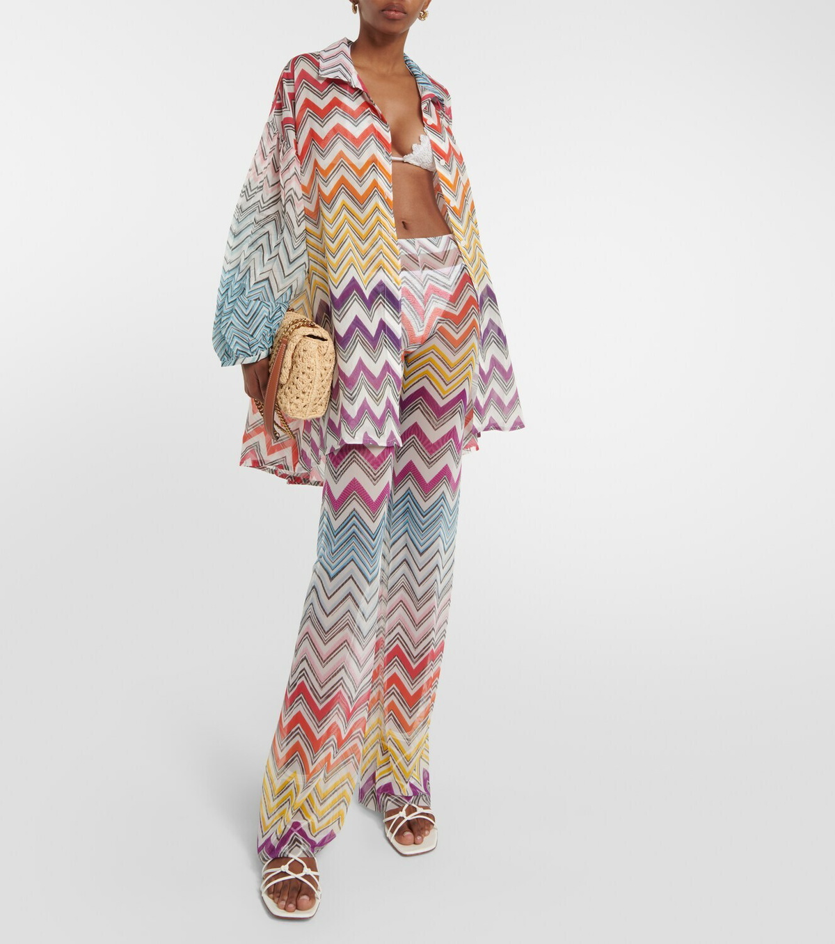 【Missoni Mare】 Zig Zag high-riseワイドレッグパンツ Missoni Mare Zig-zag high-rise pants Missoni Mare