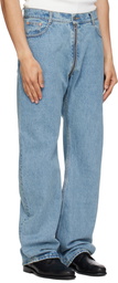 VETEMENTS Blue Allover Zip O-Leg Jeans