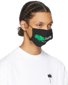 Palm Angels Black & Green Spray Logo Mask