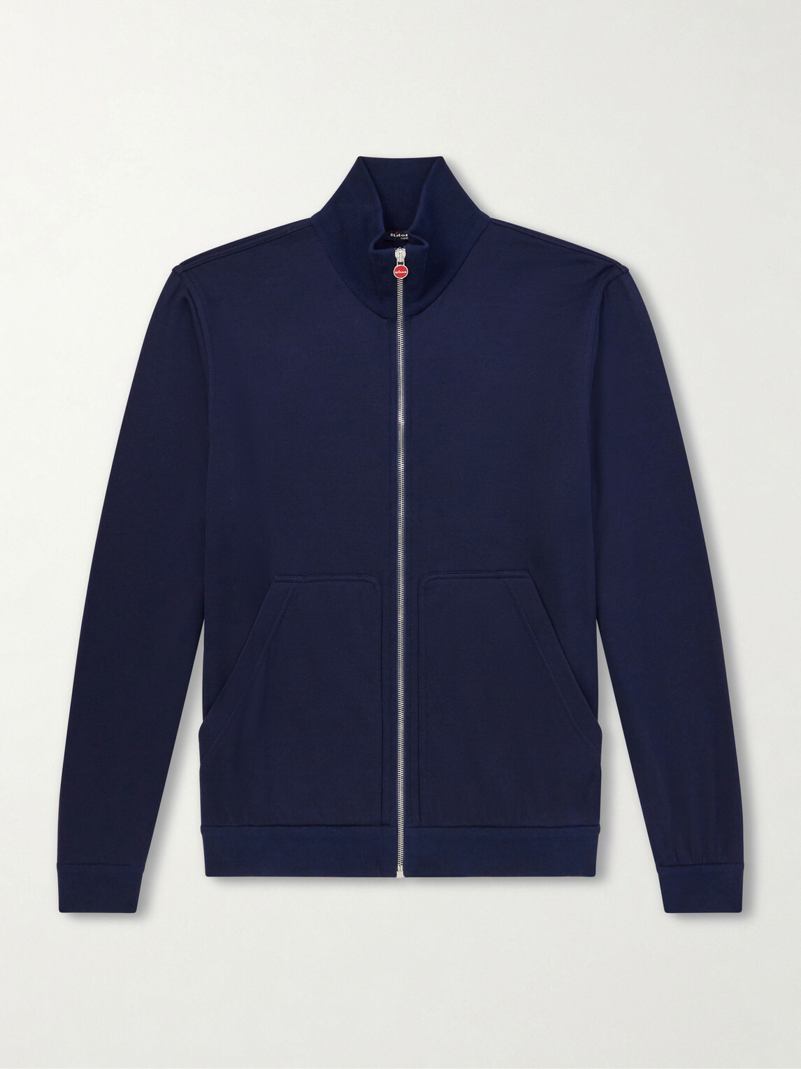 Kiton - Cotton and Silk-Blend Zip-Up Sweater - Blue