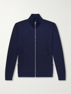Kiton - Cotton and Silk-Blend Zip-Up Sweater - Blue
