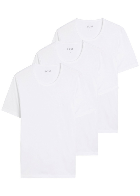 Photo: Boss Classic Logo-embroidered Cotton T-shirt set of Three White