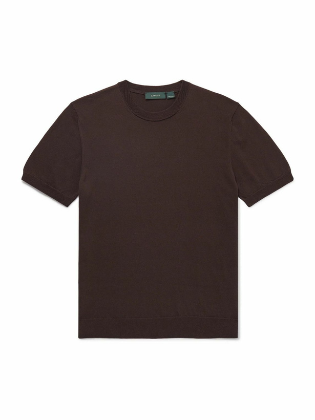 Photo: Incotex - Zanone Cotton T-Shirt - Brown