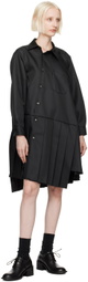 Comme des Garçons Comme des Garçons Black Pleated Midi Dress