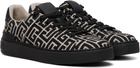 Balmain Black & Beige Monogram Jacquard B-Court Sneakers