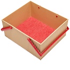 Hachiman Omnioffre Stacking Storage Box - Large in Coffee/Red