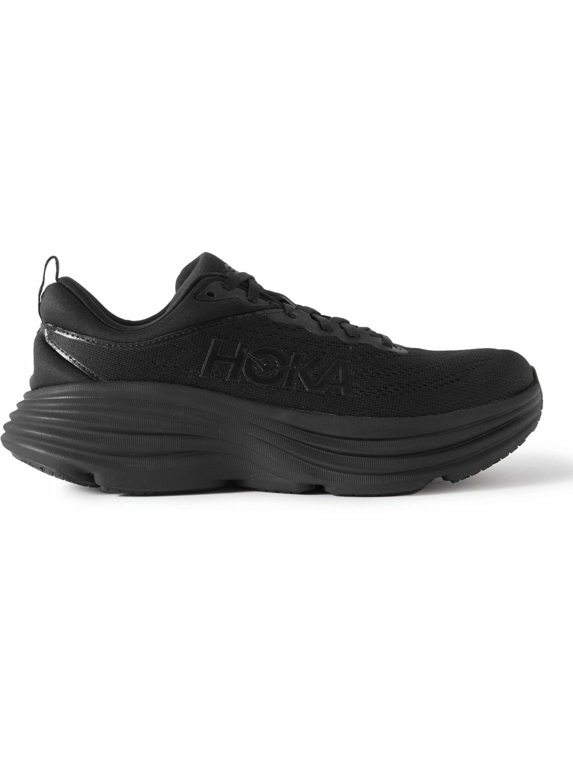 Hoka One One - Bondi 8 Rubber-Trimmed Mesh Running Sneakers - Black ...