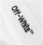 Off-White - Logo-Intarsia Stretch Cotton-Blend Socks - White