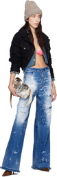 Dsquared2 Blue Medium Wood Worm Wash Cool Girl Jeans