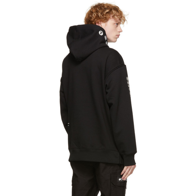 AAPE by A Bathing Ape Black Half-Zip Hoodie AAPE by A Bathing Ape