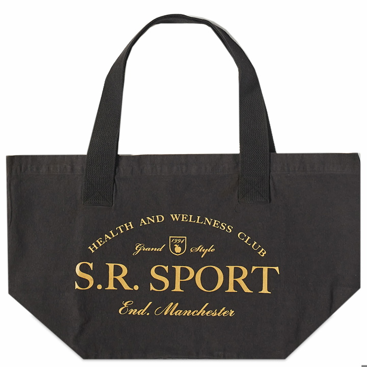 Photo: Sporty & Rich END. x Sporty & Rich Manchester Tote Bag in Black/Yellow