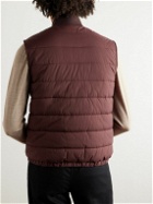 Kiton - Padded Quilted Twill Gilet - Red