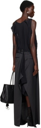Balenciaga Black Patched Slip Maxi Dress