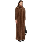 Balenciaga Brown Cable Knit Faux Fur Coat