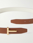 TOM FORD - 3cm Reversible Leather Belt - Brown