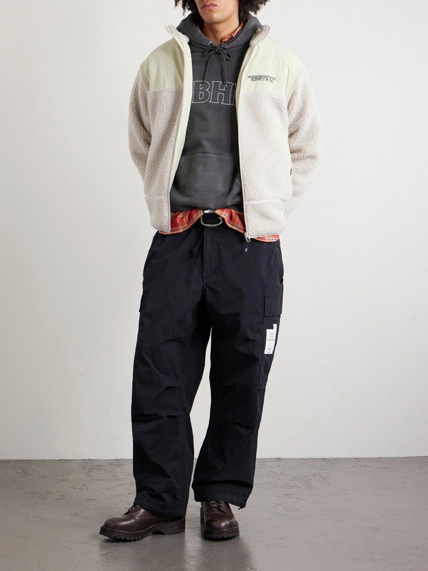 Photo: Neighborhood - Logo-Embroidered Pigment-Dyed Cotton-Jersey Hoodie - Black