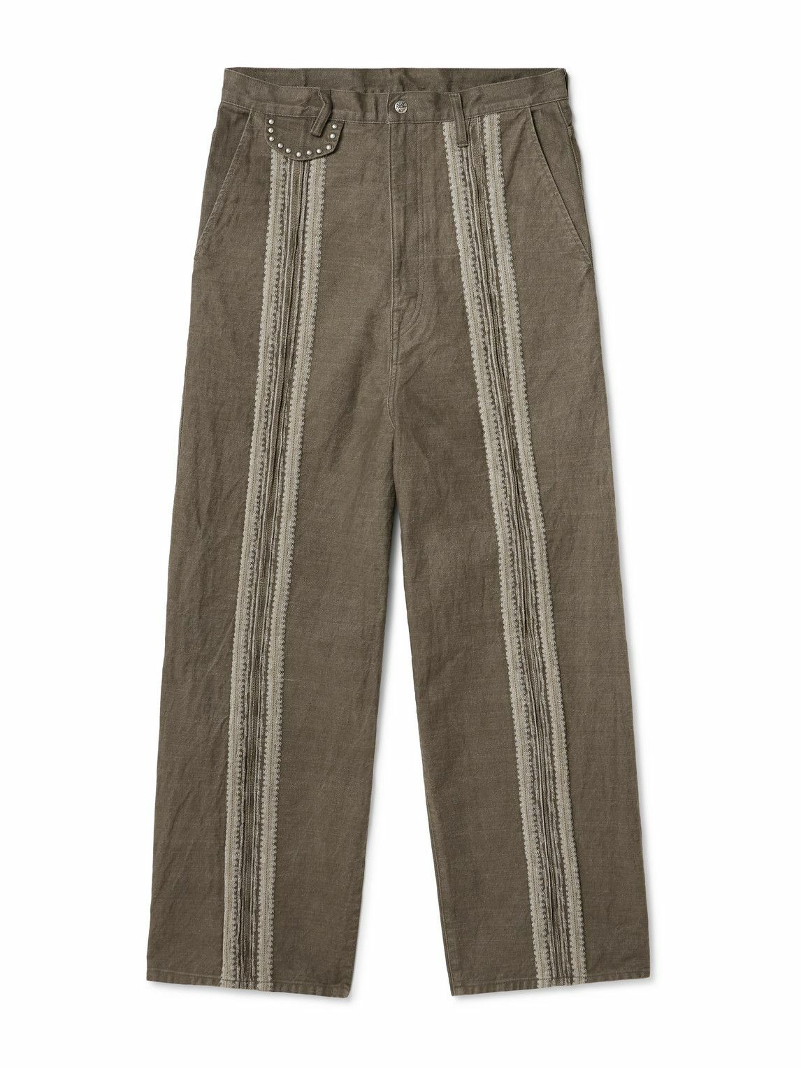 KAPITAL - Straight-Leg Embellished Cotton-Blend Corduroy
