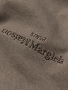 Maison Margiela - Logo-Embroidered Cotton-Jersey Hoodie - Brown