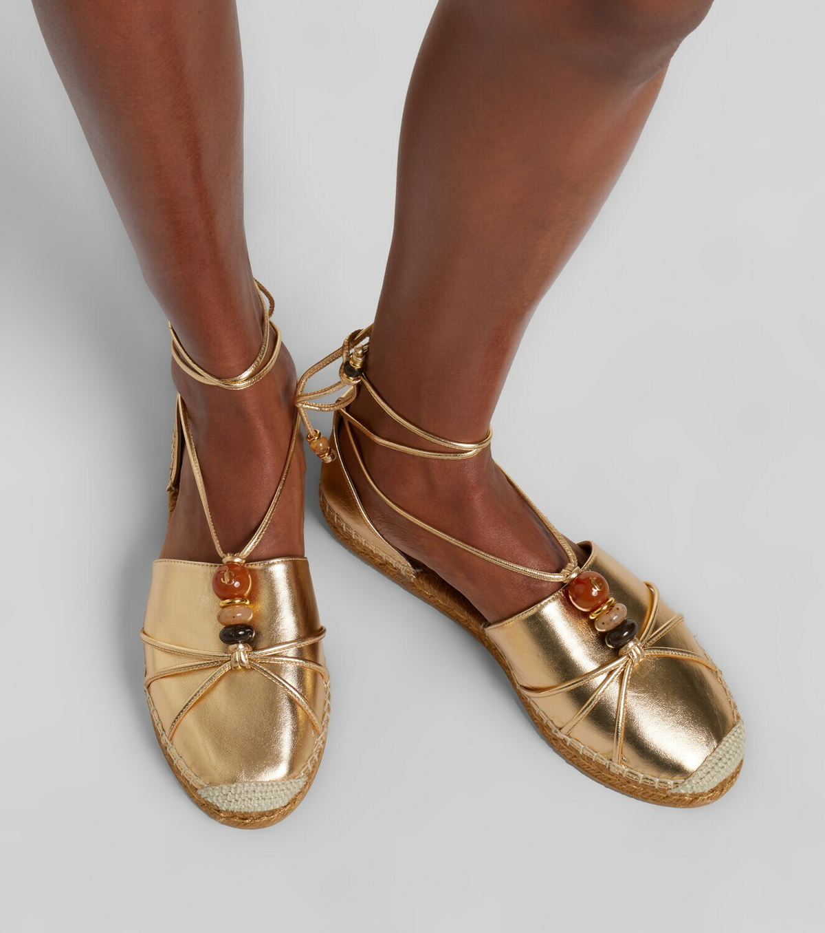 Jimmy Choo Lemi embellished leather espadrilles