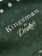 Kingsman - Fringed Polka-Dot Wool and Silk-Blend Scarf