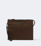 Prada Re-Nylon leather-trimmed pouch