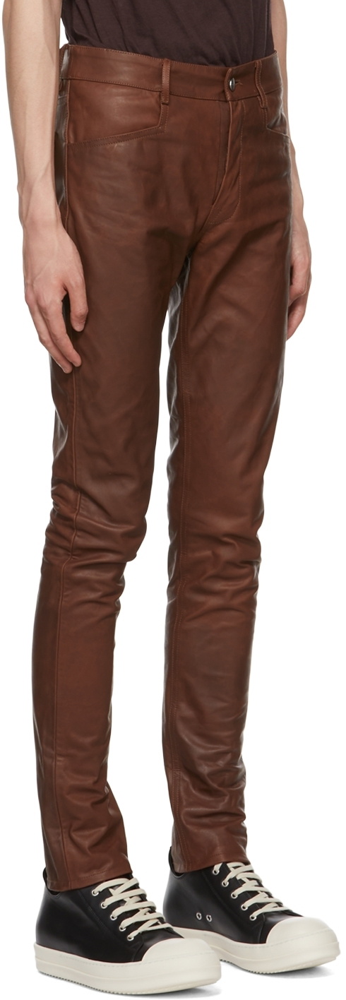 Rick Owens Purple Tyrone Leather Pants