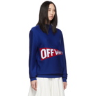 Off-White Blue and Red Logo Flag Crewneck Sweater