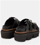 Sacai Buckled leather platform sandals