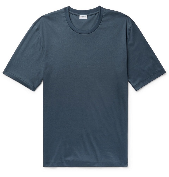 Photo: Zimmerli - Cotton-Jersey T-Shirt - Men - Storm blue