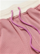 Abc. 123. - Straight-Leg Logo-Appliquéd Open-Knit Jersey Shorts - Pink