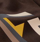 Fendi - Logo-Print Two-Tone Tech-Jersey Track Jacket - Brown