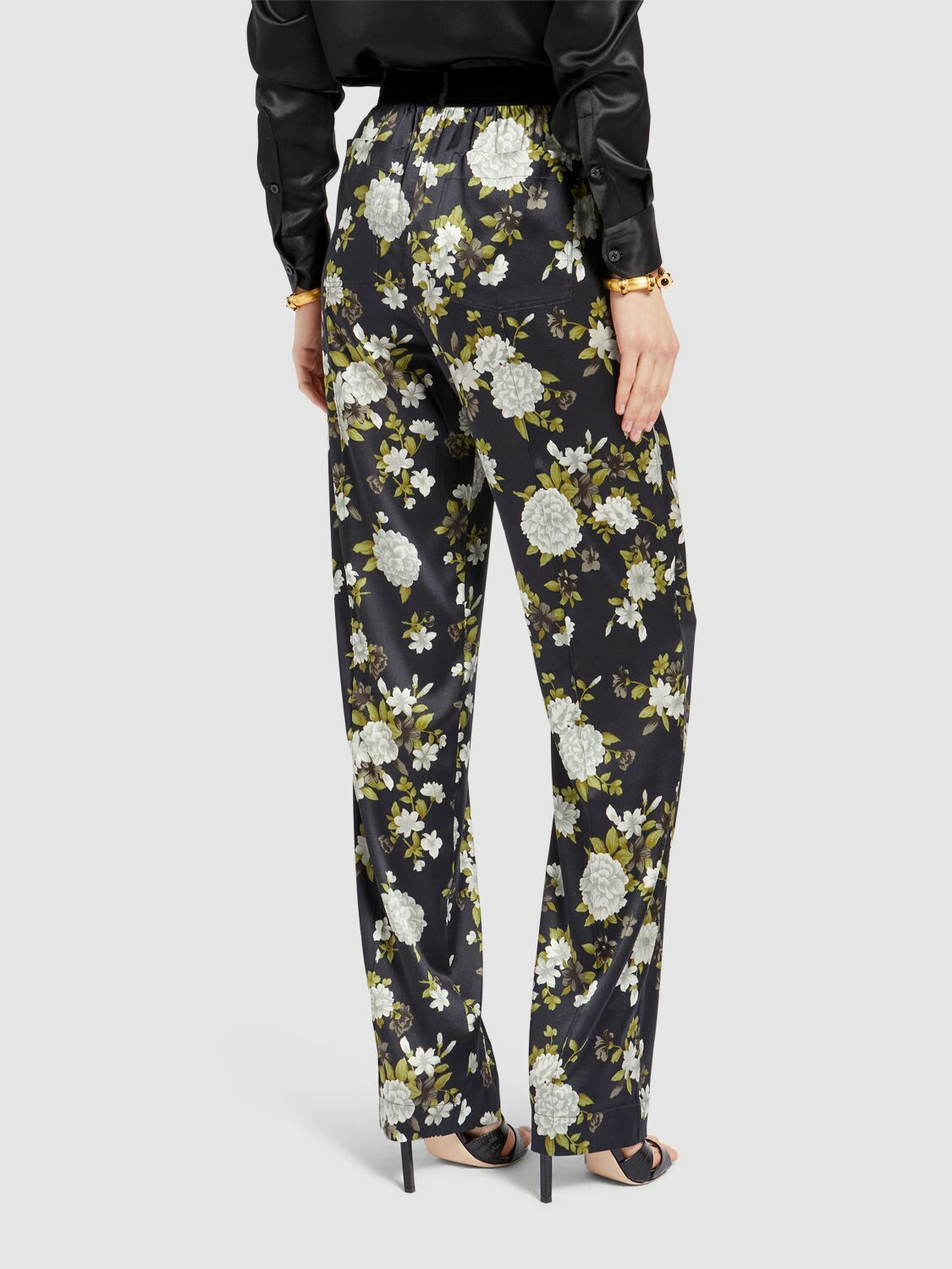 【関税＆送料込み】Tom Ford Floral Silk Pants TOM FORD Floral Print Stretch Silk Satin Pants TOM FORD