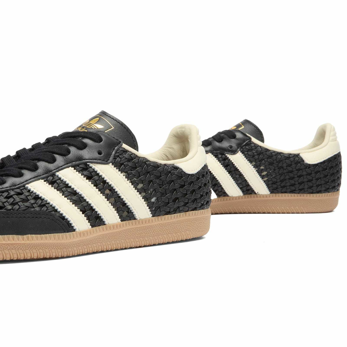 Adidas Women's Samba Og W Sneaker in Core Black/Cream White/Gold Met