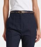 Veronica Beard Gracie belted high-rise bootcut jeans