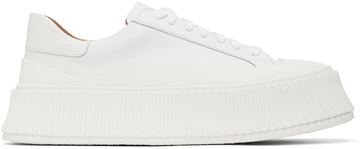 Photo: Jil Sander White Low-Top Platform Sneakers
