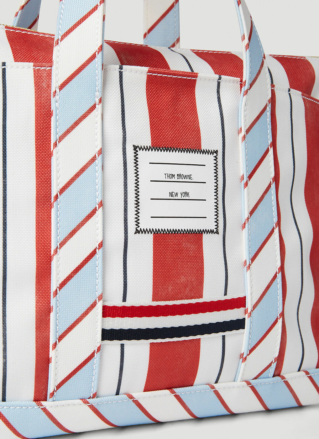 Thom Browne - Striped Tool Tote Bag in Red Thom Browne