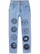 MSFTSrep - Straight-Leg Printed Jeans - Blue