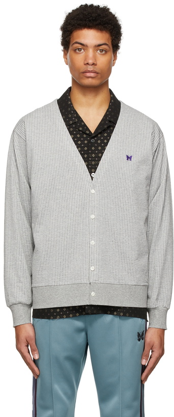 Photo: Needles Grey Seersucker Jersey Cardigan