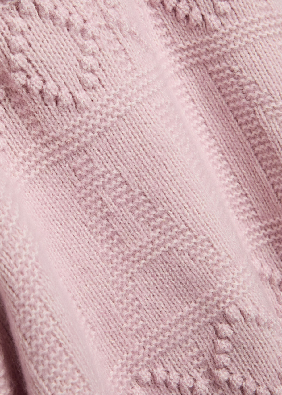 Ganni Textured Wool-blend Jumper Light Pink