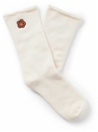 KENZO - Embroidered Cotton-Blend Socks - Neutrals