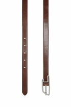 Diesel 2cm belt in pull-up leather with D buckle - Belts Womens in Brown