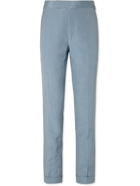 TOM FORD - Shelton Slim-Fit Silk and Linen-Blend Suit Trousers - Blue