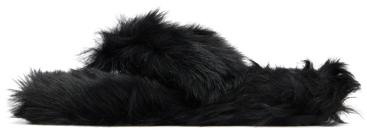 Acne Studios Black Shearling Sandals