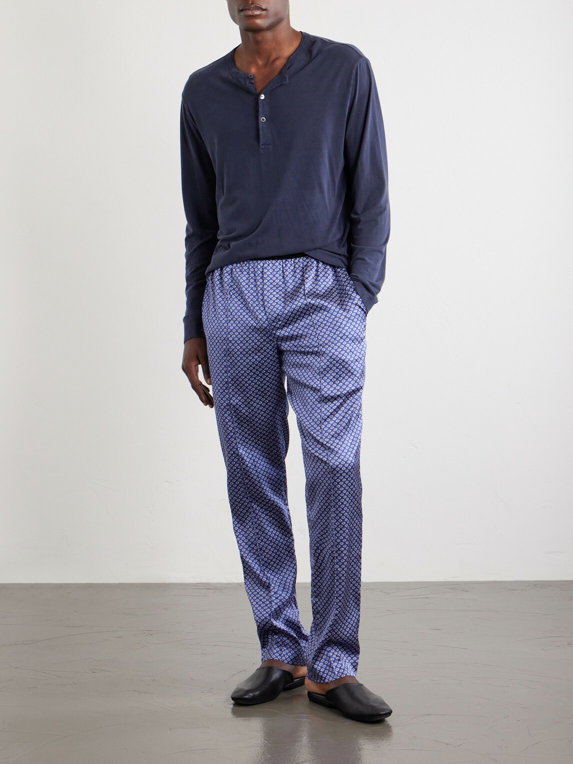 TOM FORD - Printed Silk-Blend Satin Pyjama Trousers - Purple