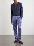 TOM FORD - Printed Silk-Blend Satin Pyjama Trousers - Purple