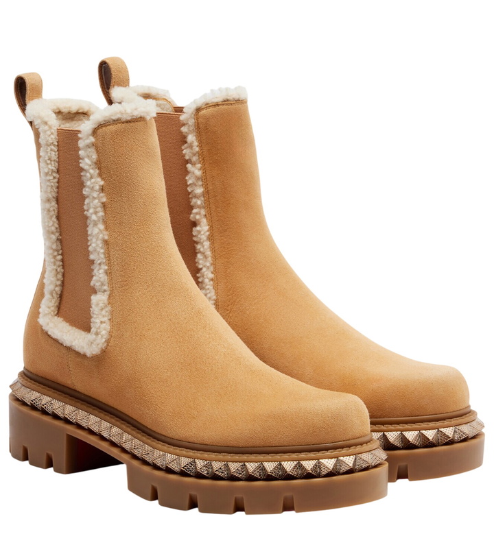 Photo: Christian Louboutin St Emilia shearling-trimmed Chelsea boots