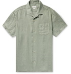 Incotex - Jake Camp-Collar Linen Shirt - Green