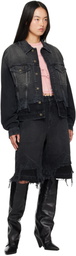 GUESS USA Black Distressed Denim Shorts