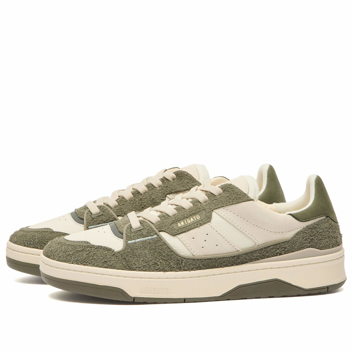 Axel Arigato Men's Clay Sneaker in Light Beige/Dark Green