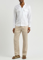 Frescobol carioca Oscar Linen-blend Trousers Beige